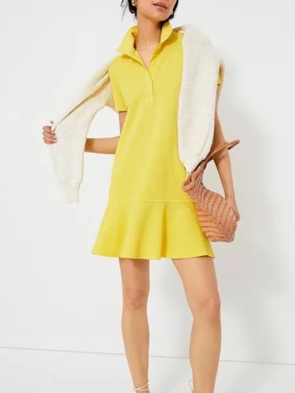 Tuckernuck Pique May Polo Dress Yellow (Size XS)